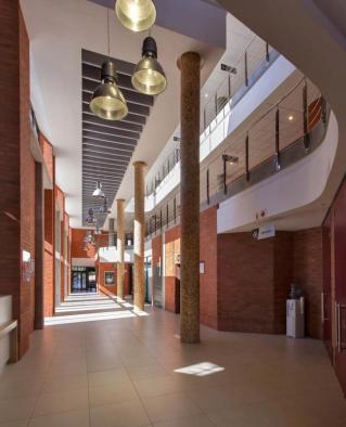 NMU Business School - clay face brick enhances the Interior