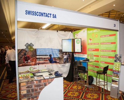 The eye-catching Swisscontact/Clay Brick Association Stand