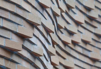 Brick detail. Dr Chau Chak Wing Building, Gehry LLP © 2014 Andrew Worssam