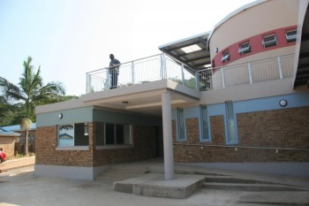 The entrance to Thengwe Secondary School maths centre in Mutale, Limpopo. The 1200 m2 centre was funded by Anglo American Chairman’s Fund
